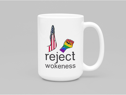 reject wokeness™ - White glossy mug