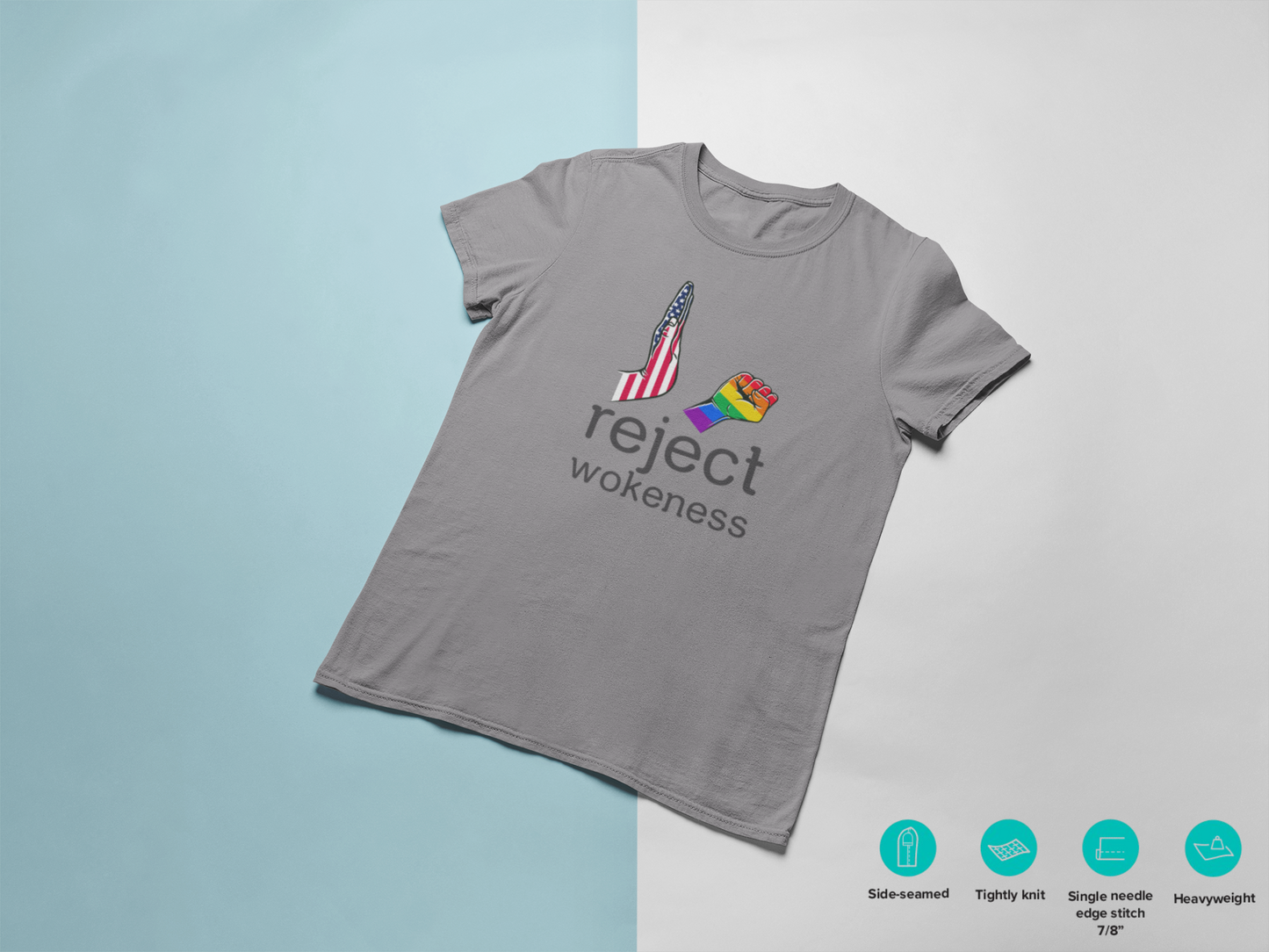 reject wokeness - Men's Heavyweight T-Shirt