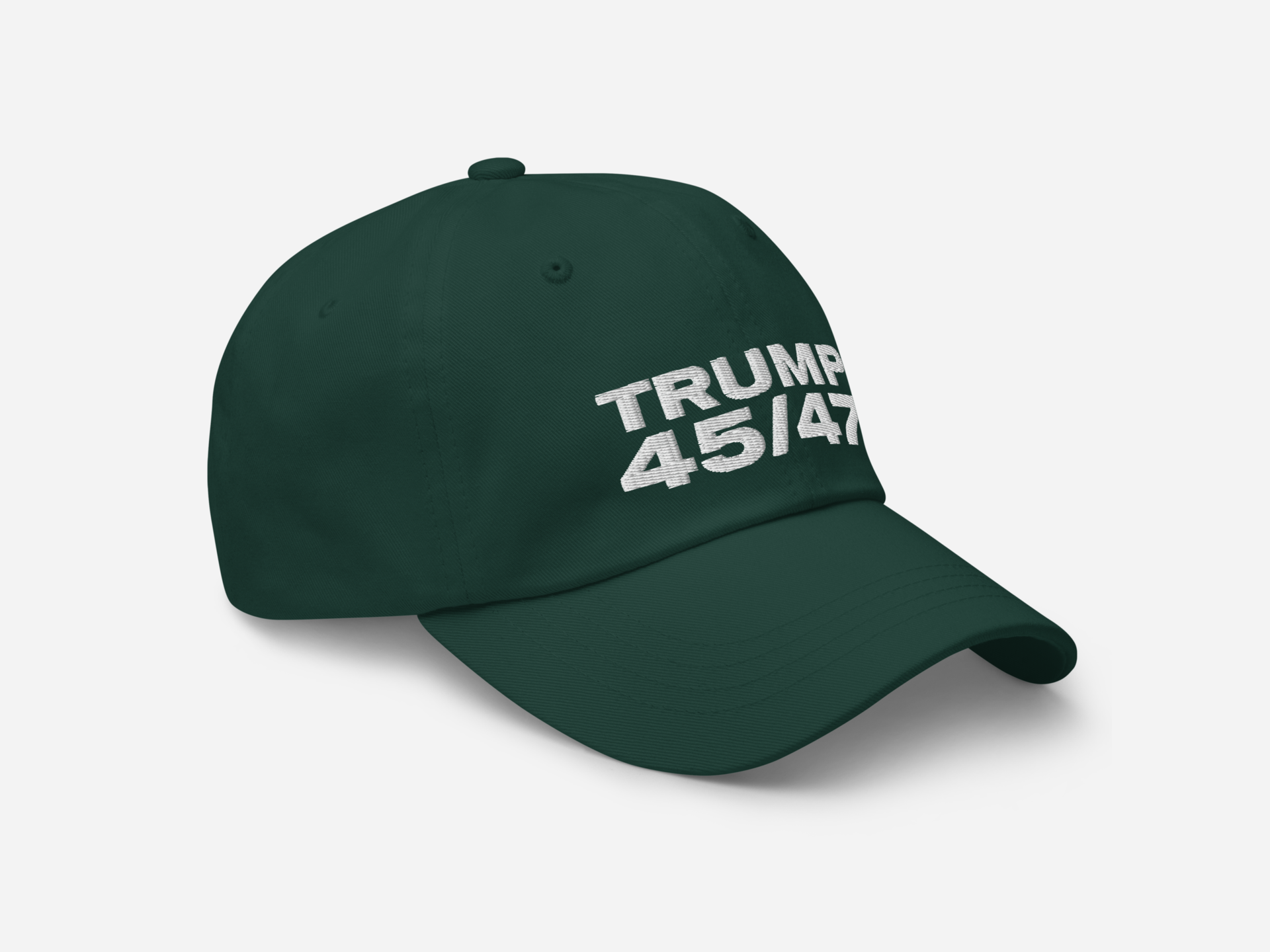 Spruce dad hat with '45/47' embroidered in bold white text, displayed at a right-angled front view on a white background